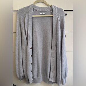 Aritzia TNA Barry Oversized Cardigan in Heather Chrome